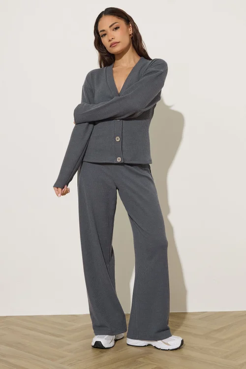 PixieGirl Petite Charcoal Grey Textured Cardigan - 8 Image 2