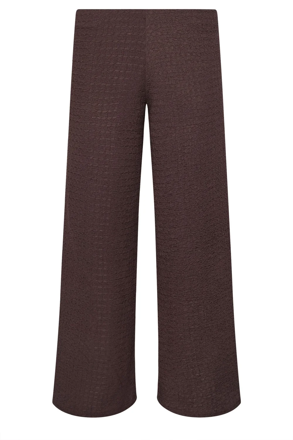 PixieGirl Petite Chocolate Brown Textured Wide Leg Trousers - 14/L27 Image 5