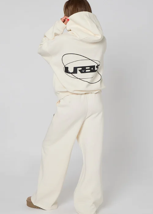 Urban Bliss Rubber Branding Hoodie Cream - 10 Image 4