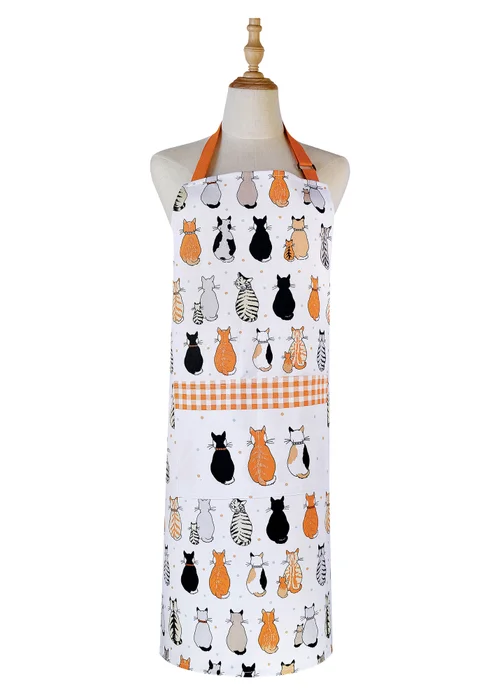 Ulster Weavers Cats In Waiting Orange Apron - Cotton - One Size Image 1