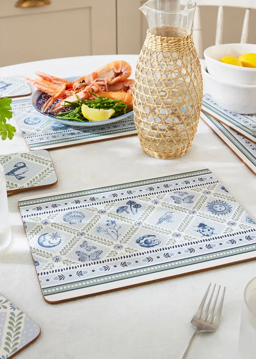 Ulster Weavers Coastal Treasures Blue Placemat - 4 Pack - One Size Image 2