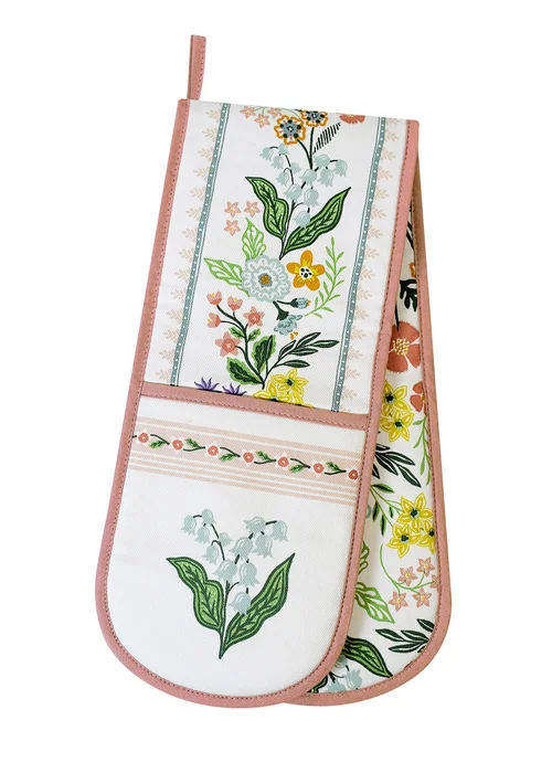 Ulster Weavers Petals & Prose Pink Double Oven Glove - One Size Image 1