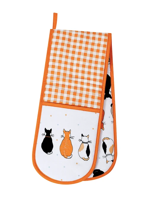 Ulster Weavers Cats In Waiting Orange Double Oven Glove - One Size Image 1