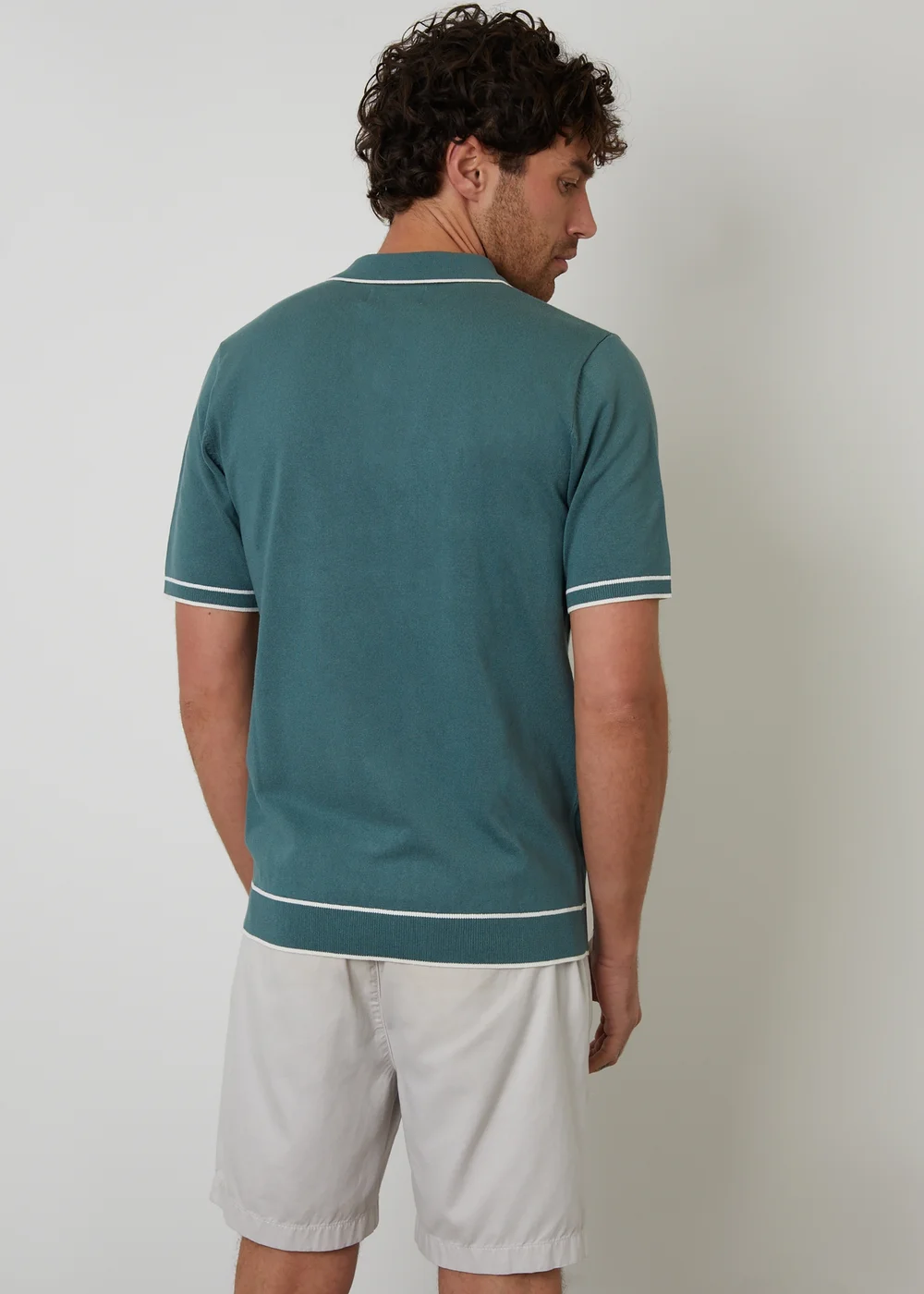 Threadbare Green Knitted Short Sleeve Polo Shirt - 2XL Image 2