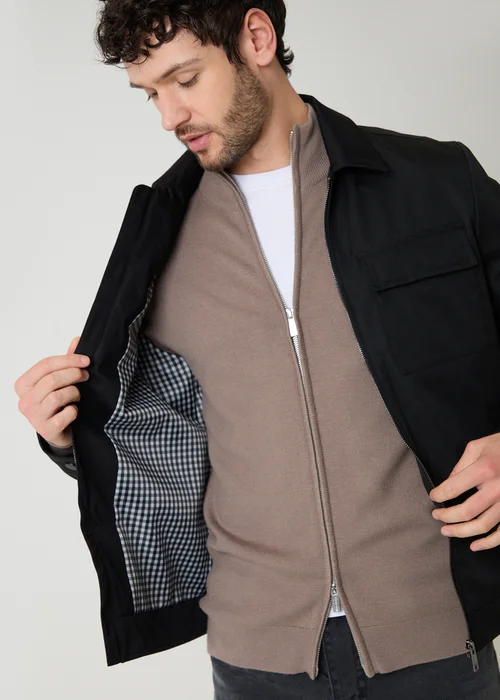 Threadbare Black Showerproof Lightweight Zip Up Jacket - S Image 5