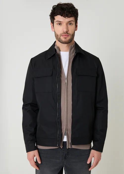 Threadbare Black Showerproof Lightweight Zip Up Jacket - S Image 1