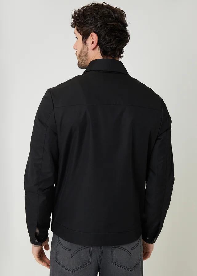 Threadbare Black Showerproof Lightweight Zip Up Jacket