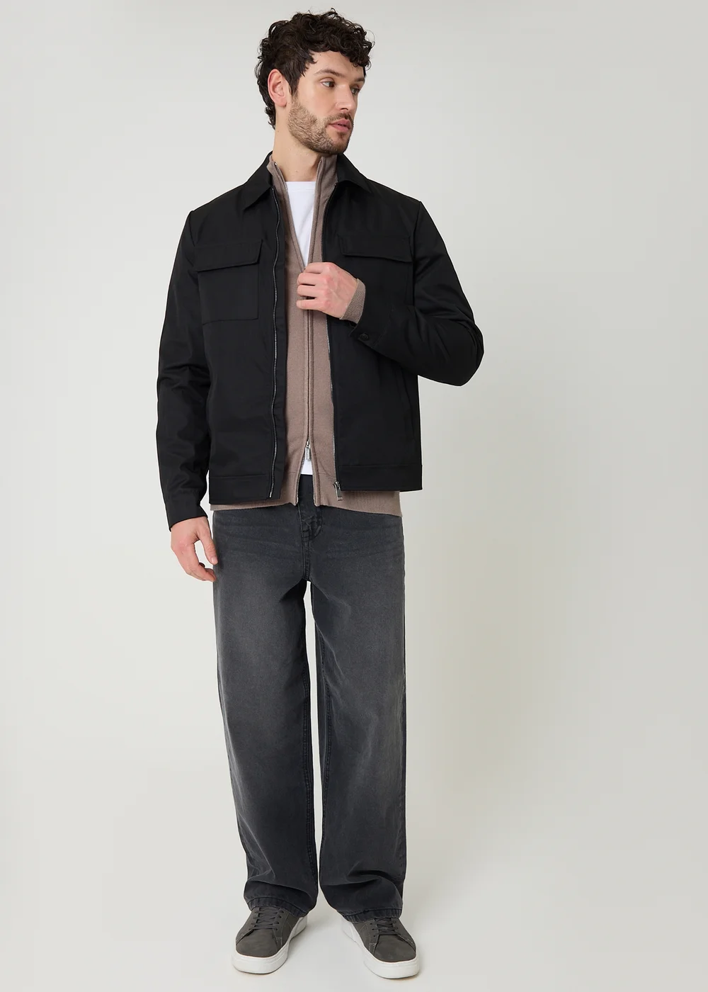 Threadbare Black Showerproof Lightweight Zip Up Jacket - S Image 3
