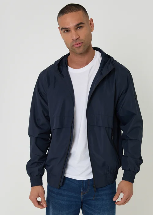 Threadbare Navy Lightweight Hooded Jacket - S Image 1