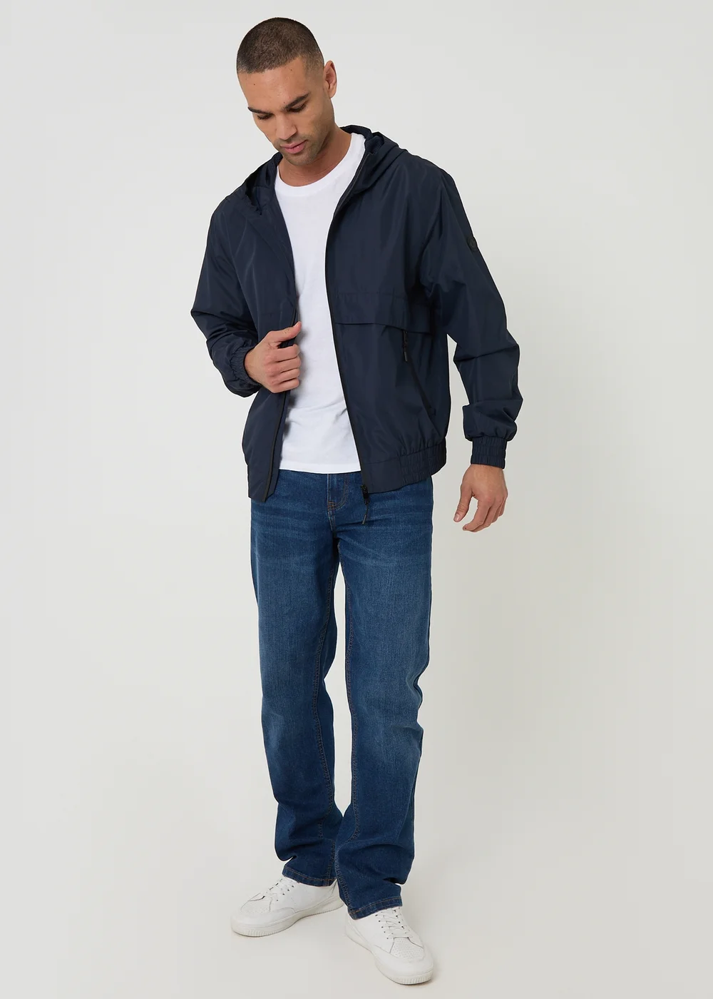 Threadbare Navy Lightweight Hooded Jacket - S Image 3