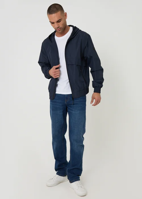 Threadbare Navy Lightweight Hooded Jacket - S Image 3