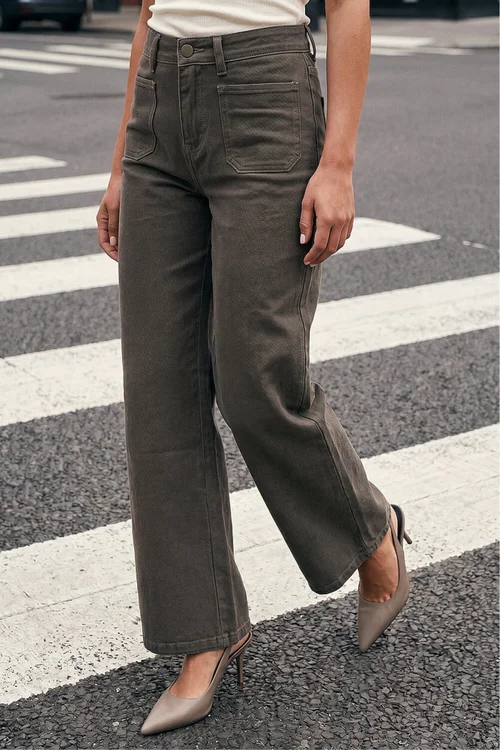 Roman Taupe Petite Cotton Stretch Pocket Jean - 18 Image 2