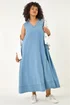 Roman Denim Curve V-Neck Swing Dress - 22-24 Image 4