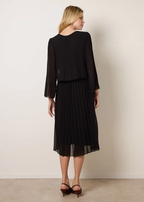 Blue Vanilla Black Chiffon Pleated Dress - One Size Image 4