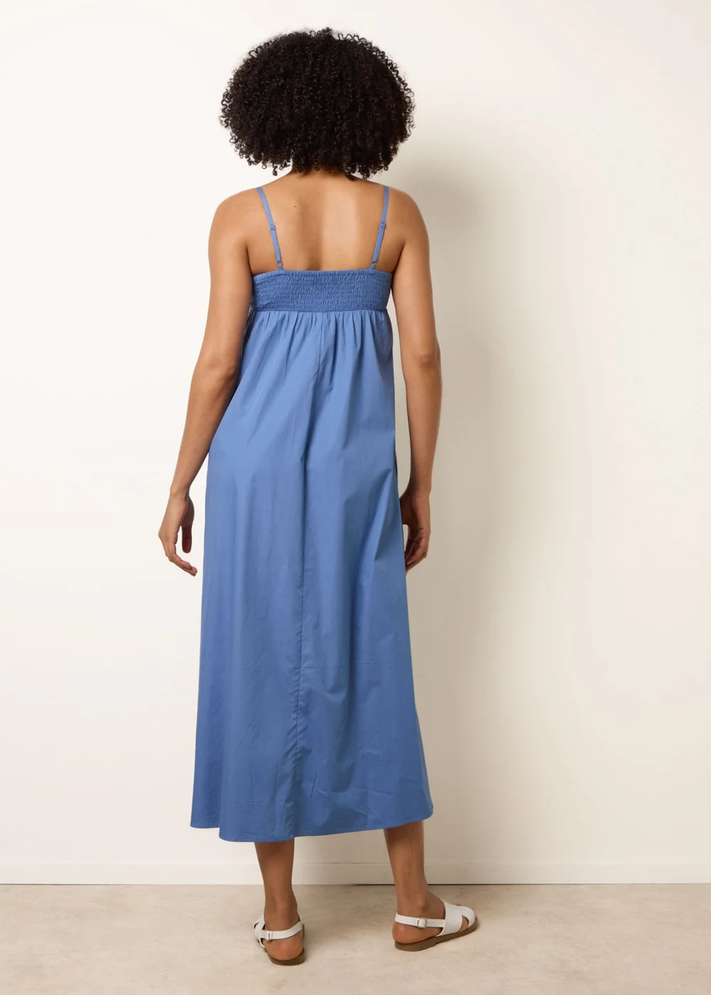Blue Vanilla Blue Palm Tree Embroidery Smock Dress - S Image 4