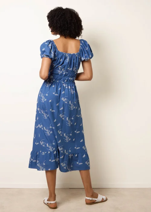 Blue Vanilla Blue Embroidery Milkmaid Midi Dress - M Image 4