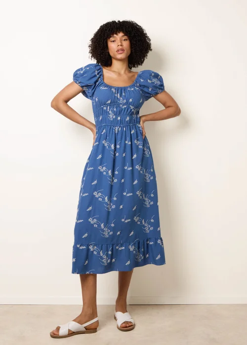 Blue Vanilla Blue Embroidery Milkmaid Midi Dress - M Image 3