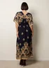 Blue Vanilla Navy Border Print Kimono Dress - L Image 4