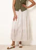 Blue Vanilla White Embroidered Tiered Maxi Skirt - S/M Image 2
