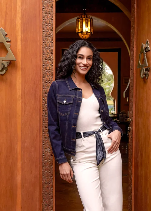 Blue Vanilla Navy Boxy Denim Jacket - L Image 1