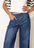Blue Vanilla Blue Multi Stretch Side Stripe Deep Waistband Trousers - M Image 3