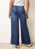 Blue Vanilla Blue Multi Stretch Side Stripe Deep Waistband Trousers - M Image 4