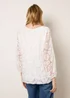 Blue Vanilla Ivory Lace Puffball Batwing Top - One Size Image 4