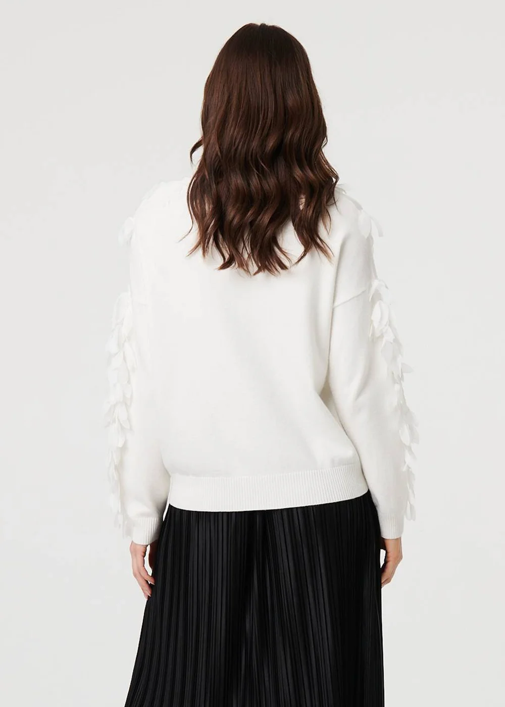 Izabel London White Feather Embellished Long Sleeve Jumper - 10 Image 2