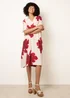 Blue Vanilla Red Floral Print Diamante Detailed Dress - M/L Image 1