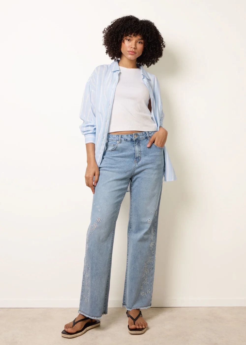 Blue Vanilla Blue Broidery Side Detail Jeans - 16 Image 1
