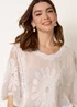 Blue Vanilla Ivory Sun Flower Lace Sleeve Blouse - M/L Image 1