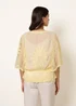 Blue Vanilla Yellow Sun Flower Lace Sleeve Blouse - S/M Image 4