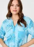 Izabel London Blue Printed Sequin 3/4 Sleeve Relaxed Blouse - 14 Image 3