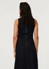 Izabel London Navy Denim Stitch Detail Fitted Midi Dress - S Image 2