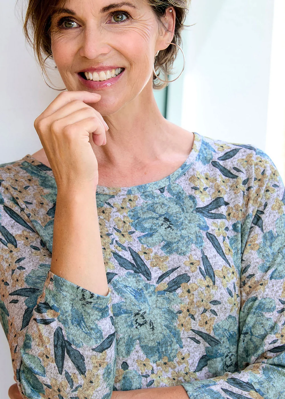 Cotton Traders Light Jade Printed Soft Touch Tunic - 10 Image 4