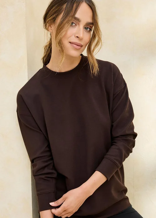 Cotton Traders Espresso Soft Touch Longline Sweatshirt - 12 Image 1