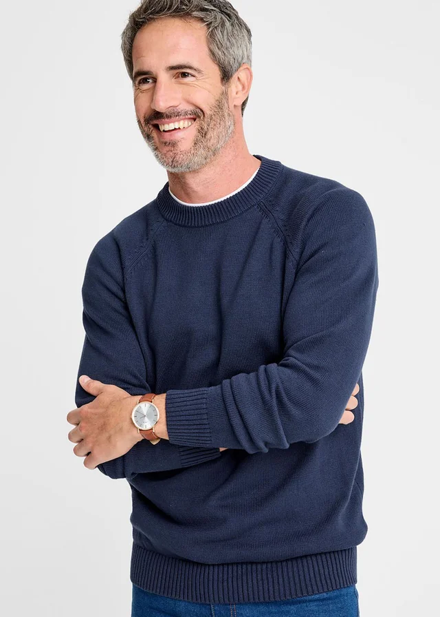 Cotton Traders Dark Sky Cotton Crew Neck Jumper