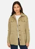 Yumi Green Utility Jacket With Drawstring Waist & Stripe Lining - 18 Image 1