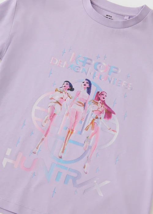 KPop Demon Hunters Girls Lilac Huntrix T-Shirt (5-13yrs) - 11-12 Yrs Image 2