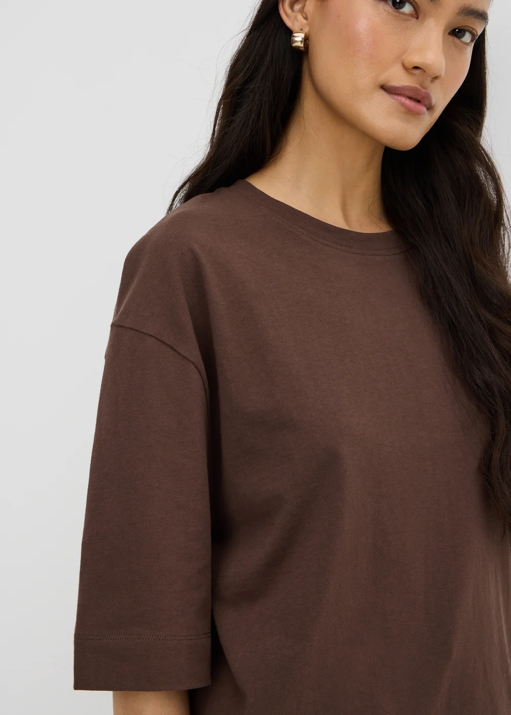 Chocolate Brown Boxy T-Shirt - XL Image 3