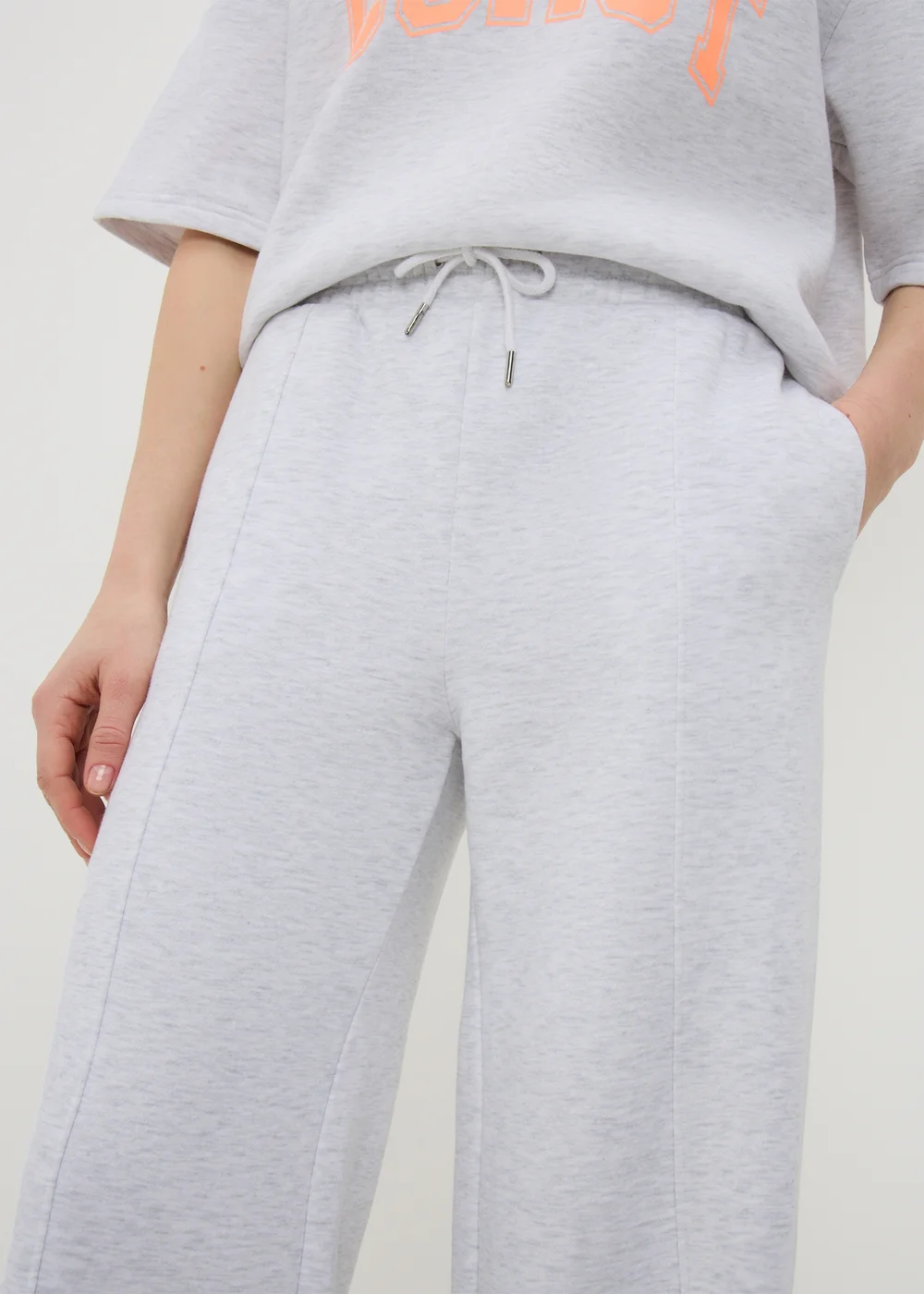 Grey Wide Leg Jogging Bottoms - XS Image 3