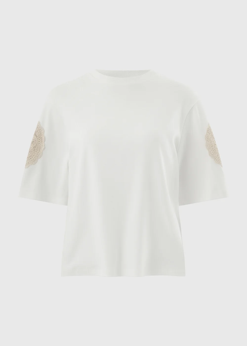 Ivory Crochet Patch T-Shirt - 14 Image 4