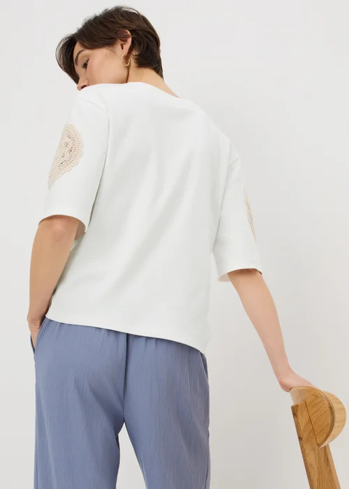 Ivory Crochet Patch T-Shirt - 14 Image 2