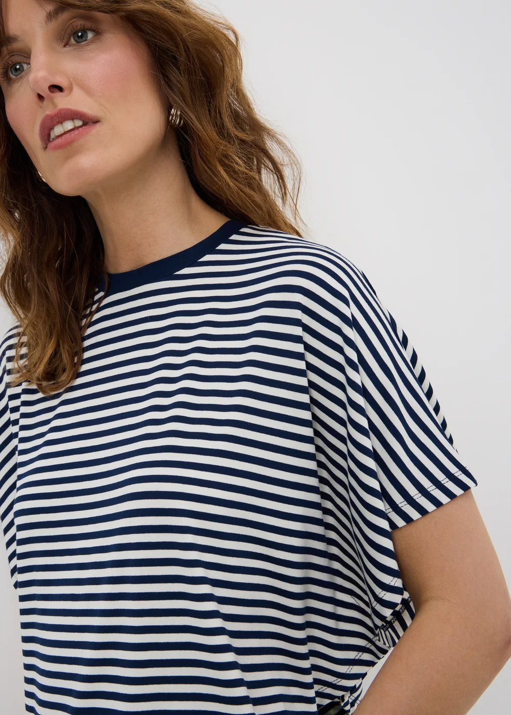 Navy Stripe Cape Sleeve Top - 22 Image 3
