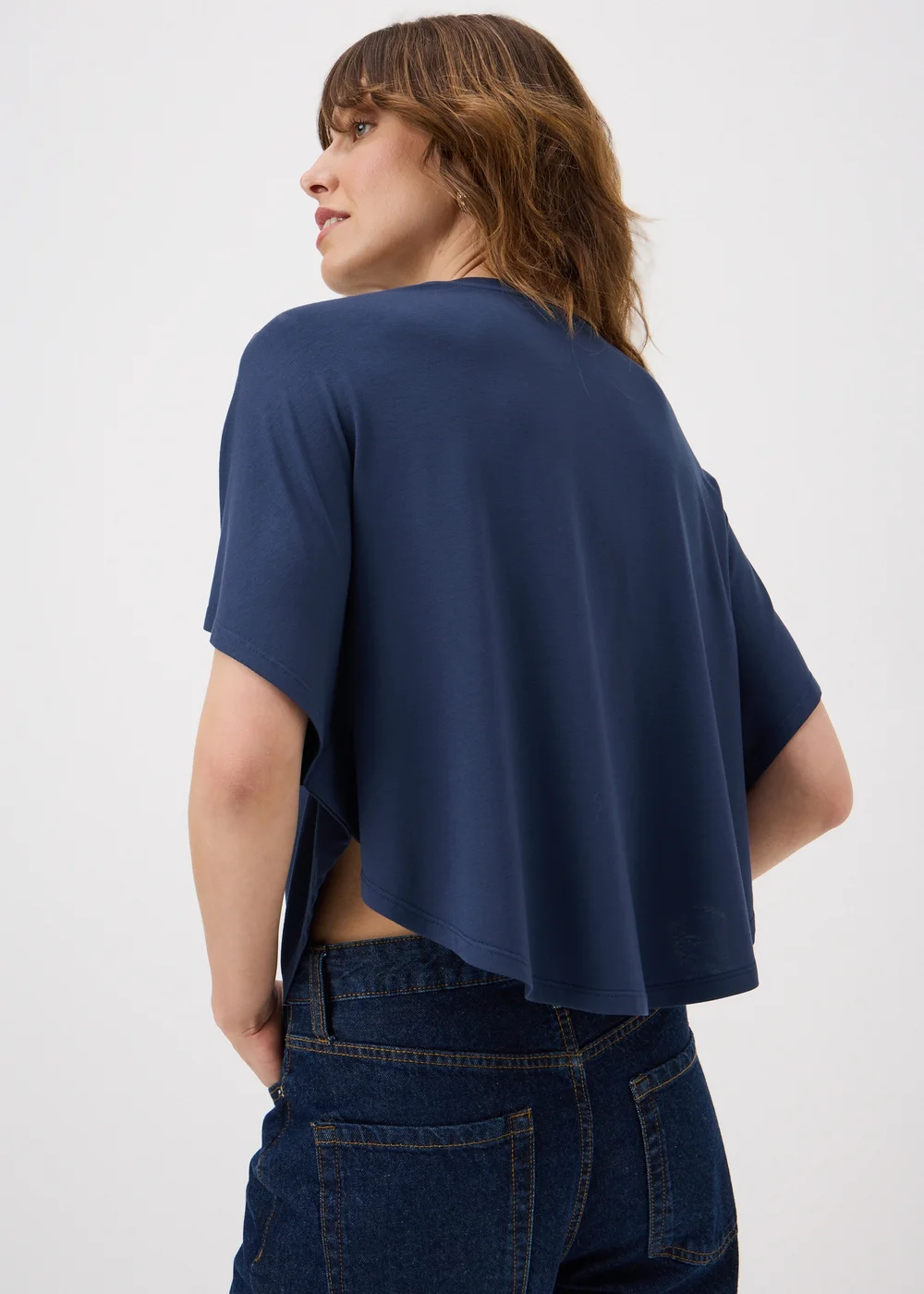 Navy Cape Sleeve Top - 10 Image 2