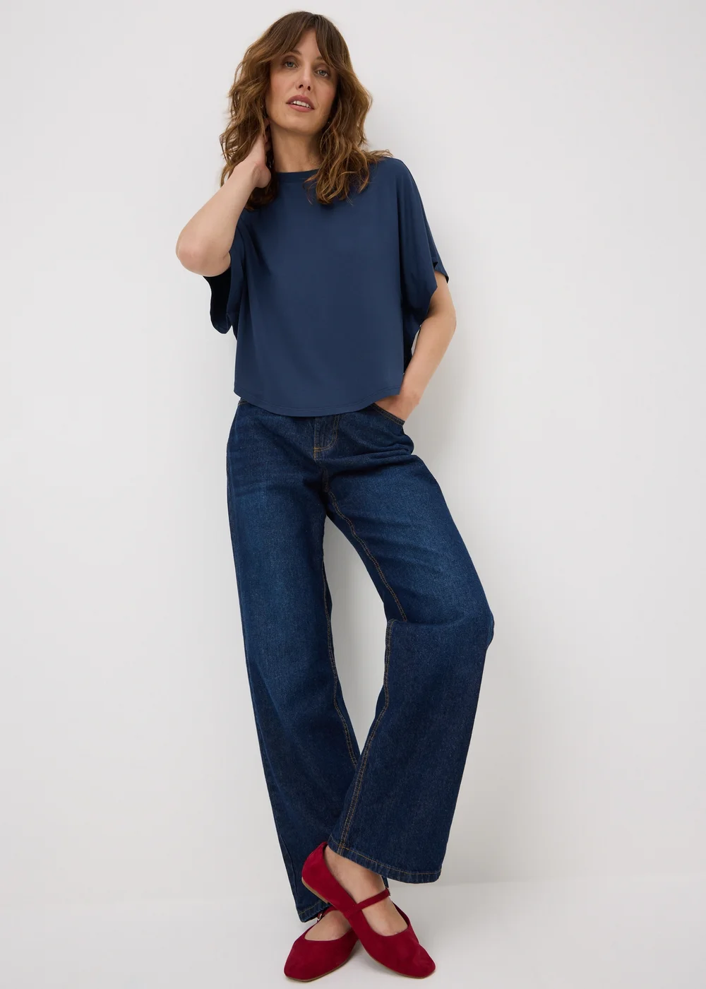 Navy Cape Sleeve Top - 10 Image 3
