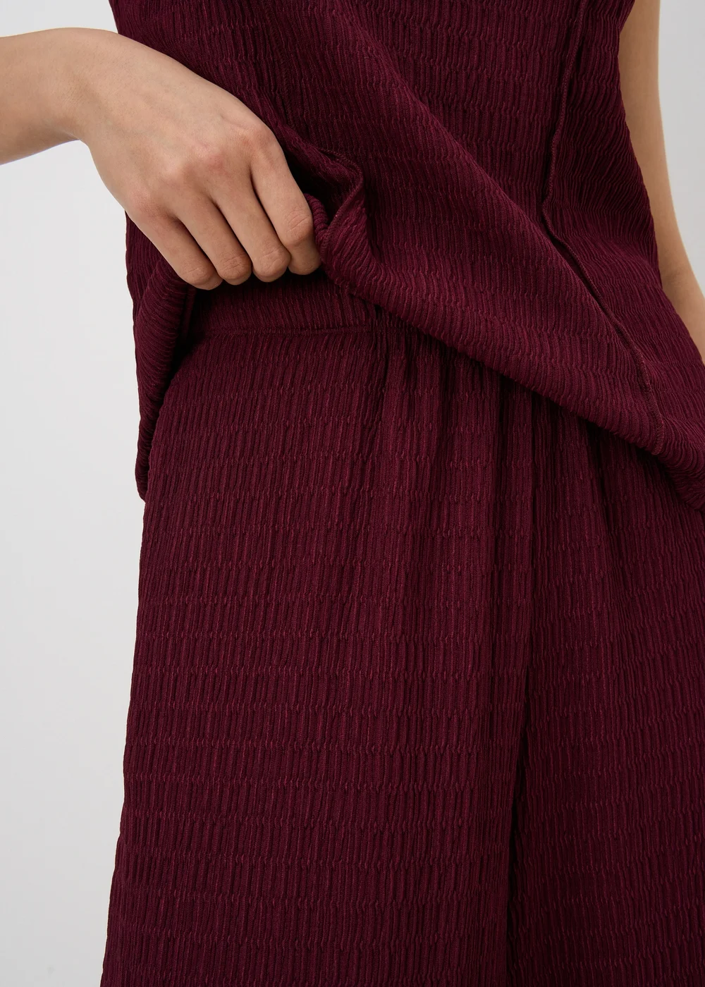 Berry Textured Culotte Co Ord Trousers - 12 Image 3