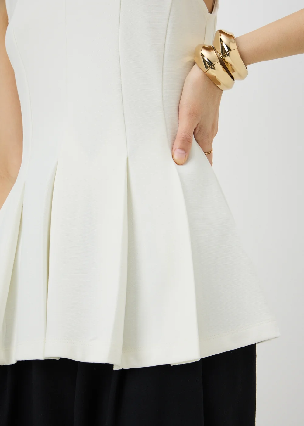 Cream Fit & Flare Vest Top - 12 Image 3