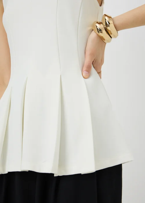 Cream Fit & Flare Vest Top - 12 Image 3