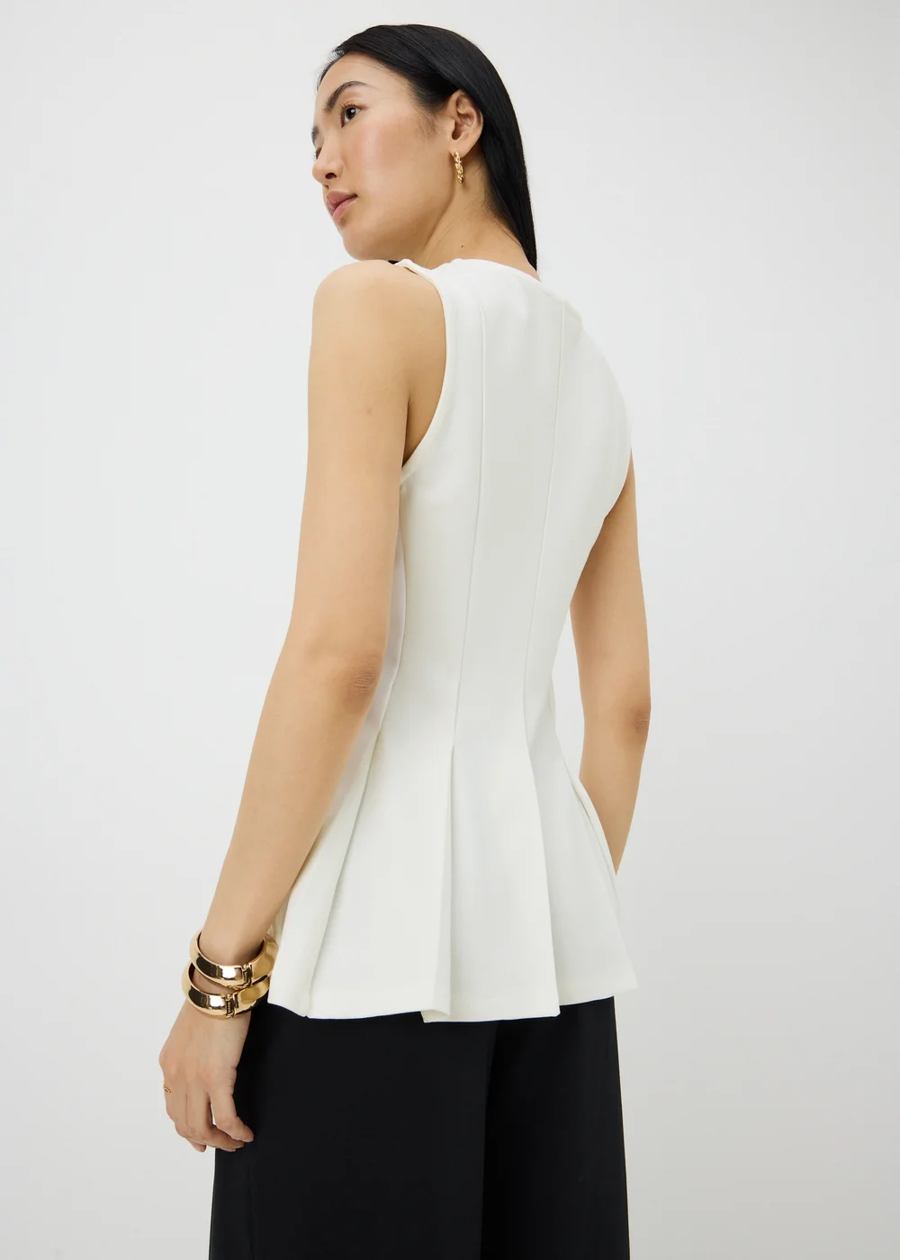 Cream Fit & Flare Vest Top - 12 Image 2